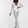 Dolly & Delicious All Over Embellished Sheer Leg Jumpsuit In White 1 Dolly & Delicious All Over Embellished Sheer Leg Jumpsuit In White -Threadnee Shop Dolly Delicious all over embellished sheer leg jumpsuit in white e1587036541818