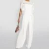 Alberta Ferretti Silk Pleated Jumpsuit, White/Gold -Threadnee Shop alberta ferretti silk pleated jumpsuit white gold e1602682914923