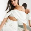 ASOS EDITION Drape Off Shoulder Bridal Top, Ivory -Threadnee Shop asos edition drape off shoulder bridal top ivory e1614354652336