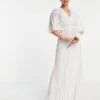 ASOS EDITION Eliza Flutter Sleeve Embellished Wedding Dress, Ivory -Threadnee Shop asos edition eliza flutter sleeve embellished wedding dress