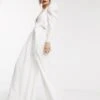 ASOS EDITION Plunge Wide Leg Jumpsuit With Open Back, White 2 ASOS EDITION Plunge Wide Leg Jumpsuit With Open Back, White -Threadnee Shop asos edition plunge wide leg jumpsuit with open back white