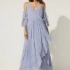 Coast Oasis Embellished Cold Shoulder Wrap Midi Dress, Lilac -Threadnee Shop blush oasis embellished cold shoulder wrap midi dress e1628166748504