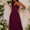 Chi Chi Bardot Lace Overlay Tulle Midi Bridesmaid Dress, Burgundy -Threadnee Shop chi chi bardot lace overlay tulle midi bridesmaid dress burgundy e1611939351383