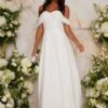 Chi Chi Bridal Vicki Sequin Off The Shoulder Wedding Dress, White 2 Chi Chi Bridal Vicki Sequin Off The Shoulder Wedding Dress, White -Threadnee Shop chi chi bridal vicki sequin off the shoulder wedding dress white e1610373542923
