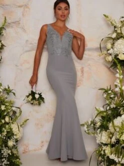 Chi Chi Lydia Mermaid Bridesmaid Dress, Sage Green 6 Chi Chi Lydia Mermaid Bridesmaid Dress, Sage Green -Threadnee Shop chi chi lydia mermaid bridesmaid dress sage green1 e1604926381823