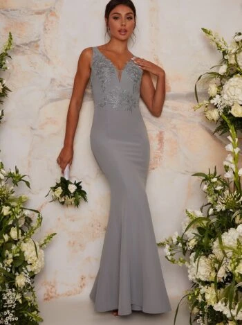 Chi Chi Lydia Mermaid Bridesmaid Dress, Sage Green 4 Chi Chi Lydia Mermaid Bridesmaid Dress, Sage Green - Image 2