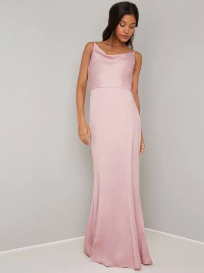 Chi Chi Simah Cowl Slip Bridesmaid Dress, Light Pink/Mink/Blush 3 Chi Chi Simah Cowl Slip Bridesmaid Dress, Light Pink/Mink/Blush