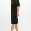 Coast Flare Sleeve Crepe Dress, Black -Threadnee Shop coast flare sleeve crepe dress black