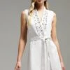 Coast Norman Hartnell Embellished Tuxedo Dress, Ivory