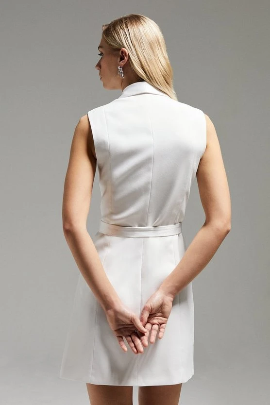 Coast Norman Hartnell Embellished Tuxedo Dress, Ivory 4 Coast Norman Hartnell Embellished Tuxedo Dress, Ivory - Image 2