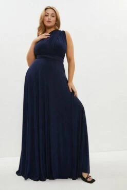 Coast Plus Size Multiway Jersey Maxi Bridesmaid Dress, Navy Blue -Threadnee Shop coast plus size multiway jersey maxi bridesmaid dress navy blue2