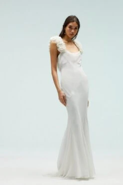 Coast Statement Blossom Floral Scoop Back Maxi Dress, Ivory