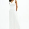 Coast V Neck Embroidered Maxi Bridal Dress, Ivory -Threadnee Shop coast v neck embroidered maxi bridal dress ivory