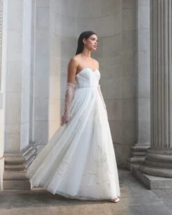 Monsoon Donna Embroidered Bandeau Bridal Maxi Dress Ivory