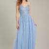 Dorothy Perkins Embellished Strappy Tulle Maxi ​Bridesmaid Dress, Light Blue -Threadnee Shop dorothy perkins embellished strappy tulle maxi bridesmaid dress light blue e1660194244427