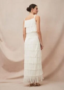 Phase Eight Elecia Fringe Wedding Dress, Parchment/Cream -Threadnee Shop elecia fringe wedding dress1 e1618935486489