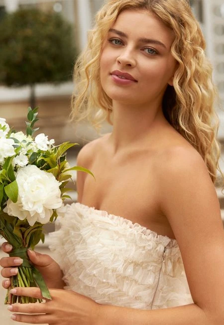 Needle & Thread Needle & Thread Elizabeth Rose Corset Ankle Gown, Champagne 5 Needle & Thread Needle & Thread Elizabeth Rose Corset Ankle Gown, Champagne - Image 3