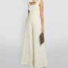 Emilia Wickstead Rosabella Bridal Wide-Leg Jumpsuit, Ivory