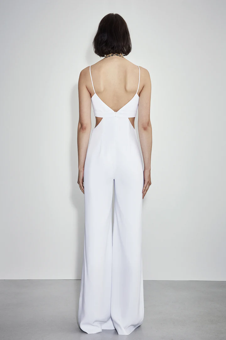 ASOS ET OCHS Carter Cut-out Woven Jumpsuit, Optic White 4 ASOS ET OCHS Carter Cut-out Woven Jumpsuit, Optic White - Image 2