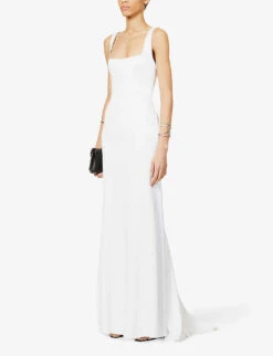 Galvan Hampshire Crepe-satin Bridal Gown, White