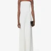 Galvan Paris Strapless Wide-leg Crepe Jumpsuit, White 1 Galvan Paris Strapless Wide-leg Crepe Jumpsuit, White -Threadnee Shop galvan paris strapless wide leg crepe jumpsuit white