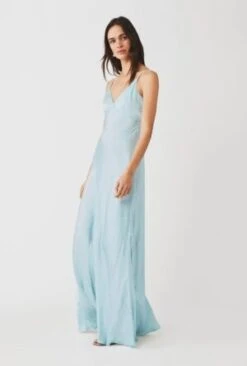 Ghost Primrose Slip Maxi Dress Dulcie Ditsy, Sky Blue