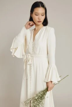 Ghost Viola Wedding Dress Cloud Dancer, Ivory -Threadnee Shop ghost viola wedding dress cloud dancer ivory 1 e1652694401402