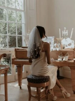 Gigi & Olive Heart Trim Veil, Ivory