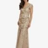 Gina Bacconi Ciara Embroidered Dress With Shawl, Rose Gold 1 Gina Bacconi Ciara Embroidered Dress With Shawl, Rose Gold -Threadnee Shop gina bacconi ciara embroidered dress with shawl rose gold