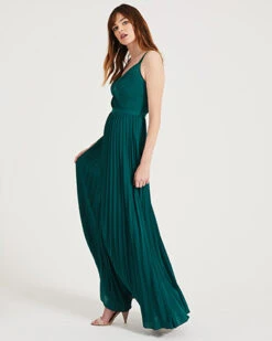 Phase Eight Giovanna Pleated Maxi Bridesmaid Dress, Green