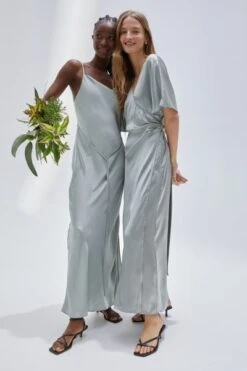 H&M H&M Satin Bridesmaid Maxi Dress, Light Turquoise -Threadnee Shop hm satin bridesmaid maxi dress light turquoise1 e1644768365208
