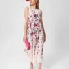 Hobbs Carly Floral Midi Dress, Blush Pink/Multi 1 Hobbs Carly Floral Midi Dress, Blush Pink/Multi -Threadnee Shop hobbs carly floral midi dress blush pink multi