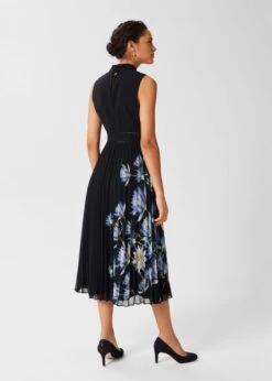 Hobbs Daniela Floral Pleated Dress, Navy/Multi -Threadnee Shop hobbs daniela floral pleated dress navy multi2 e1645264668768