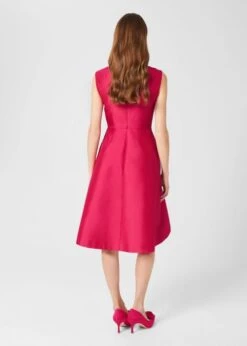 Hobbs Julietta Wool Silk Fit And Flare Dress, Fuchsia Pink -Threadnee Shop hobbs julietta wool silk fit and flare dress fuchsia pink2 e1645203213370