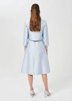 Hobbs Marcella Silk Wool Jacket, Light Blue -Threadnee Shop hobbs marcella silk wool jacket light blue1 e1610922805339