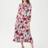 Hobbs Polly Floral Midi Sleeve Dress, Light Blue/Red 2 Hobbs Polly Floral Midi Sleeve Dress, Light Blue/Red -Threadnee Shop hobbs polly floral midi sleeve dress light blue red e1609778737928
