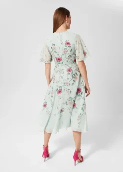 Threadnee Shop -Threadnee Shop hobbs priya silk floral dress mint green multi2