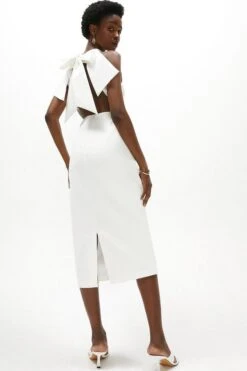 Coast Premium Halter Neck Midi Dress, Ivory