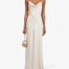 Jenny Yoo Sylvie Cowl-neck Satin Maxi Bridesmaid Gown, Prosecco