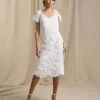 Joanna Hope Ivory 3D Lace Midi Dress, Ivory -Threadnee Shop joanna hope ivory 3d lace midi dress ivory