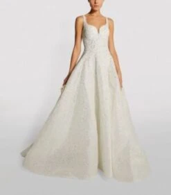 Mikael D Embellished Sweetheart-Neckline Wedding Gown, Ivory