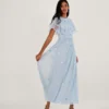 Monsoon Catherine Embellished Shorter Length Maxi Dress, Light Blue/Cloud -Threadnee Shop monsoon catherine embellished shorter length maxi dress light blue cloud