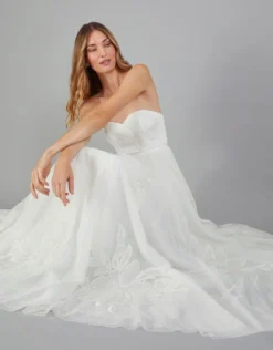 Monsoon Donna Embroidered Bandeau Bridal Maxi Dress Ivory -Threadnee Shop monsoon donna embroidered bandeau bridal maxi dress ivory1