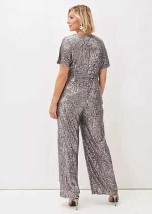 Phase Eight Allesandra Sequin Jumpsuit, Pewter/Silver 4 Phase Eight Allesandra Sequin Jumpsuit, Pewter/Silver - Image 2