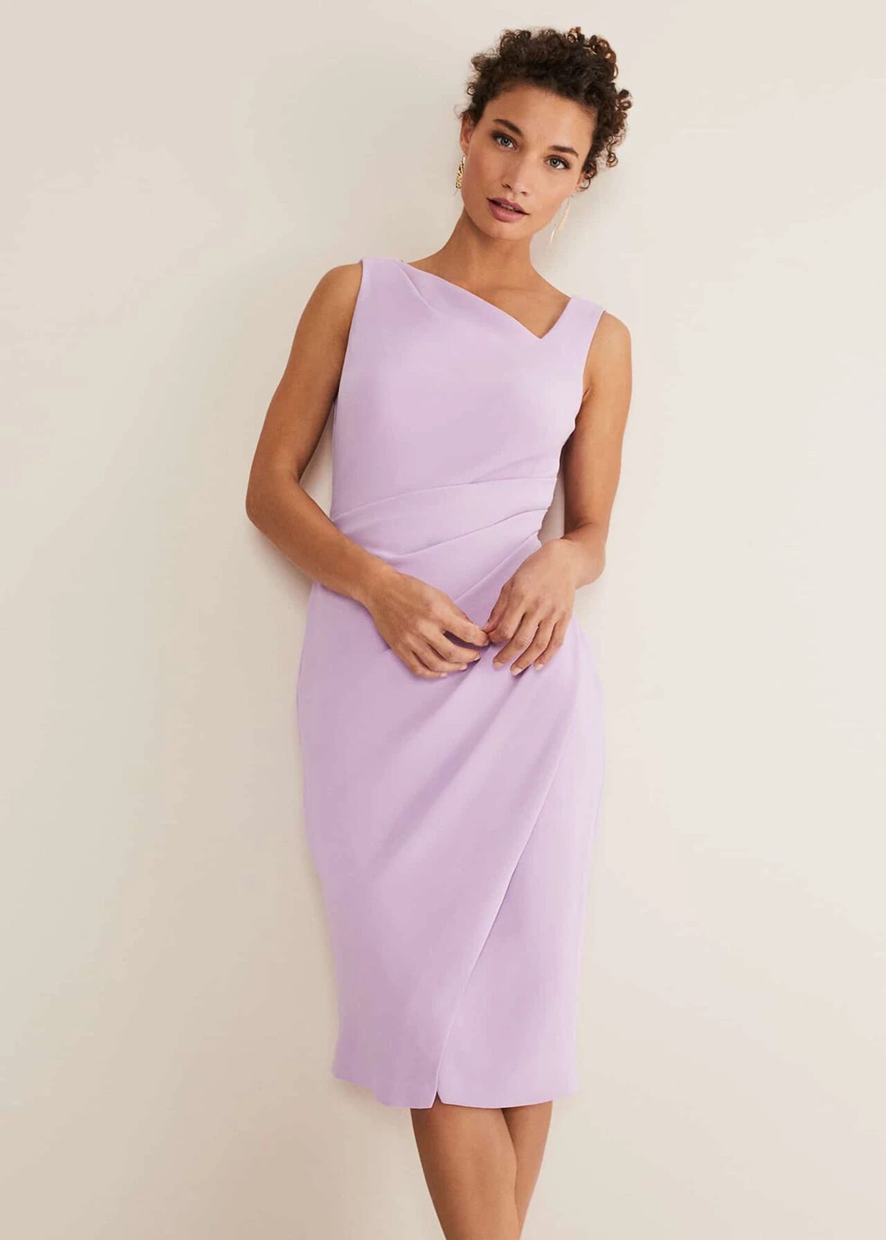 Phase Eight Emmie Asymmetric Hem Dress, Lilac Purple/Crocus 3 Phase Eight Emmie Asymmetric Hem Dress, Lilac Purple/Crocus