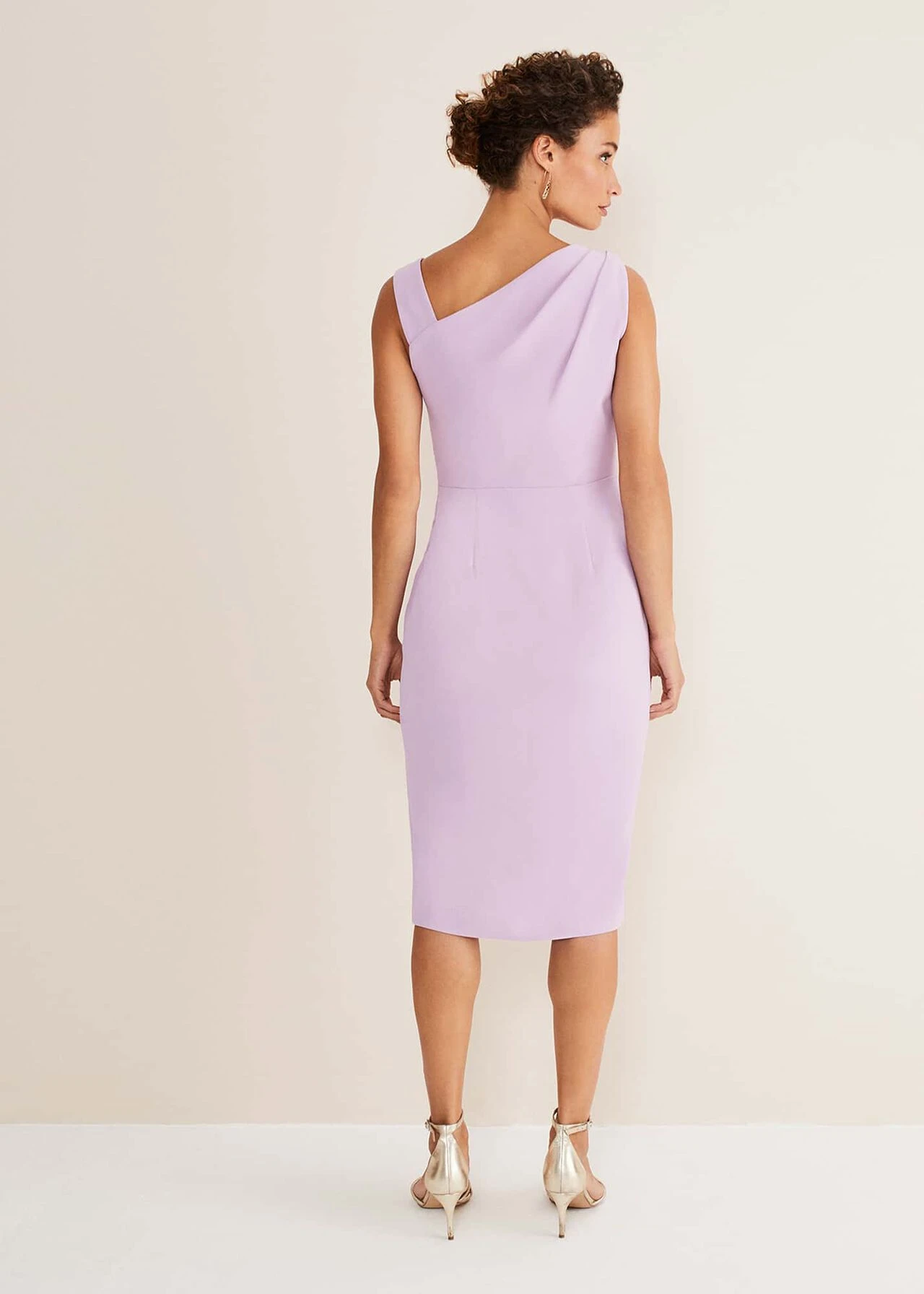 Phase Eight Emmie Asymmetric Hem Dress, Lilac Purple/Crocus 4 Phase Eight Emmie Asymmetric Hem Dress, Lilac Purple/Crocus - Image 2