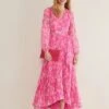 Phase Eight Hayley Sleeve Pleated Maxi Dress, Pink 1 Phase Eight Hayley Sleeve Pleated Maxi Dress, Pink -Threadnee Shop phase eight hayley sleeve pleated maxi dress pink