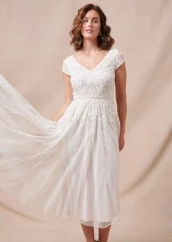 Phase Eight Lorena Tulle Short Wedding Dress, Ivory