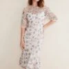 Phase Eight Maia Floral Embroidered Midi Dress, Pale Pink/Multi/Blush -Threadnee Shop phase eight maia floral embroidered midi dress pale pink multi blush