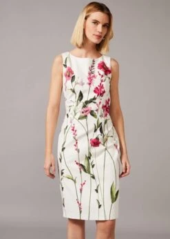 Phase Eight May Stem Rose Dress, Ivory/Multi